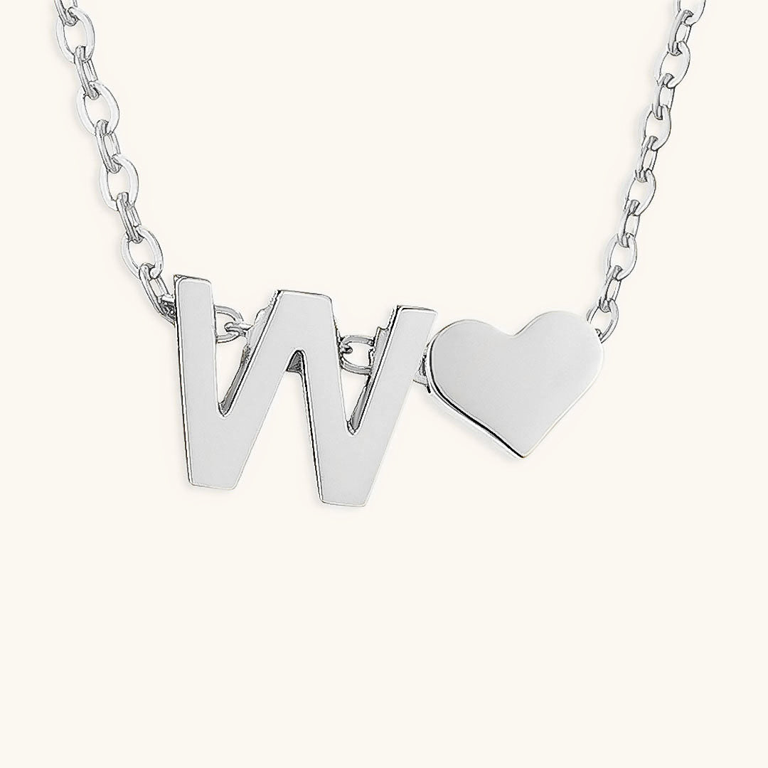 Collana con iniziali Ria con cuore