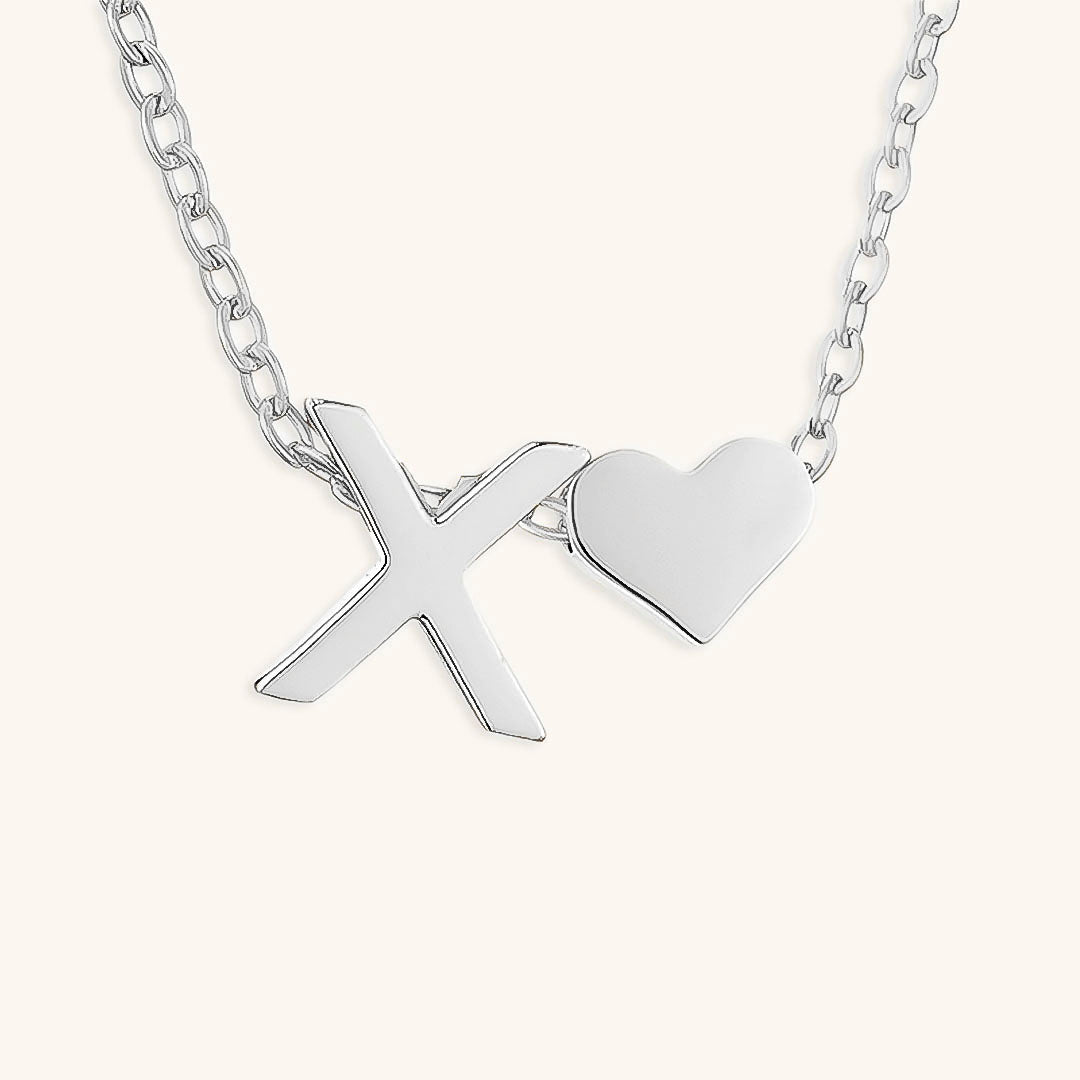 Collana con iniziali Ria con cuore