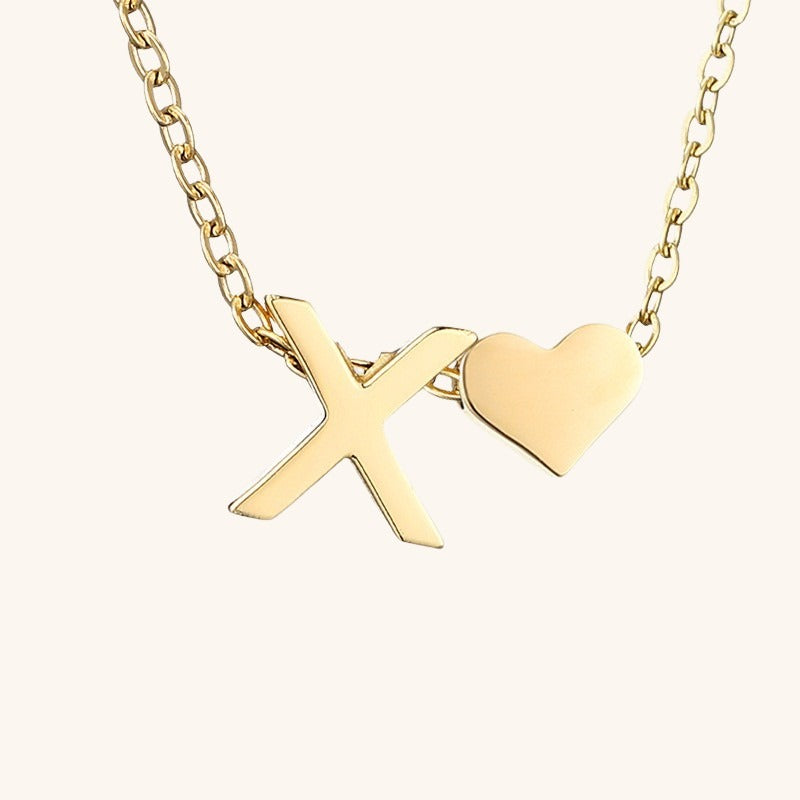 Collana con iniziali Ria con cuore