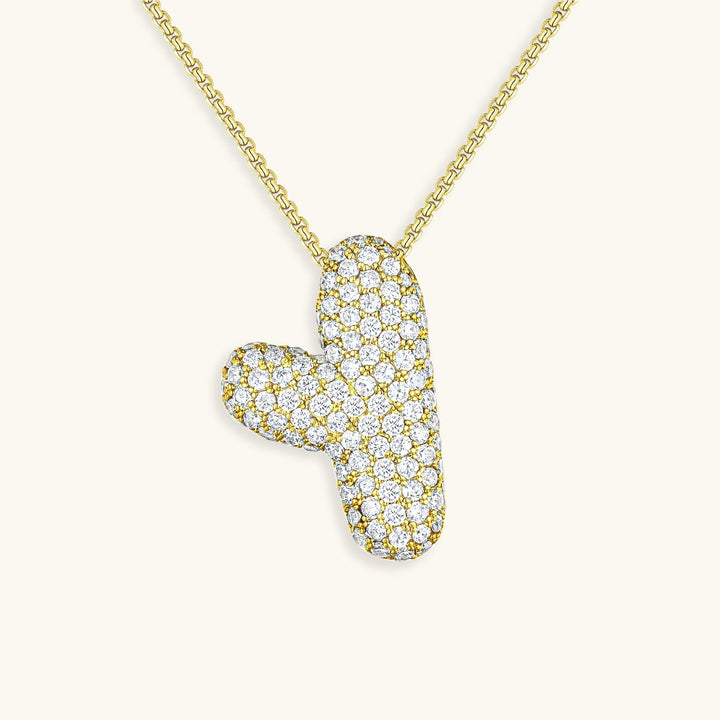 Collana con Iniziali a Bolle di Diamanti