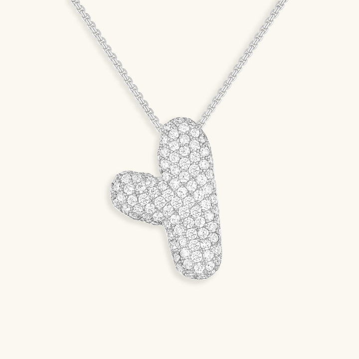 Collana con Iniziali a Bolle di Diamanti