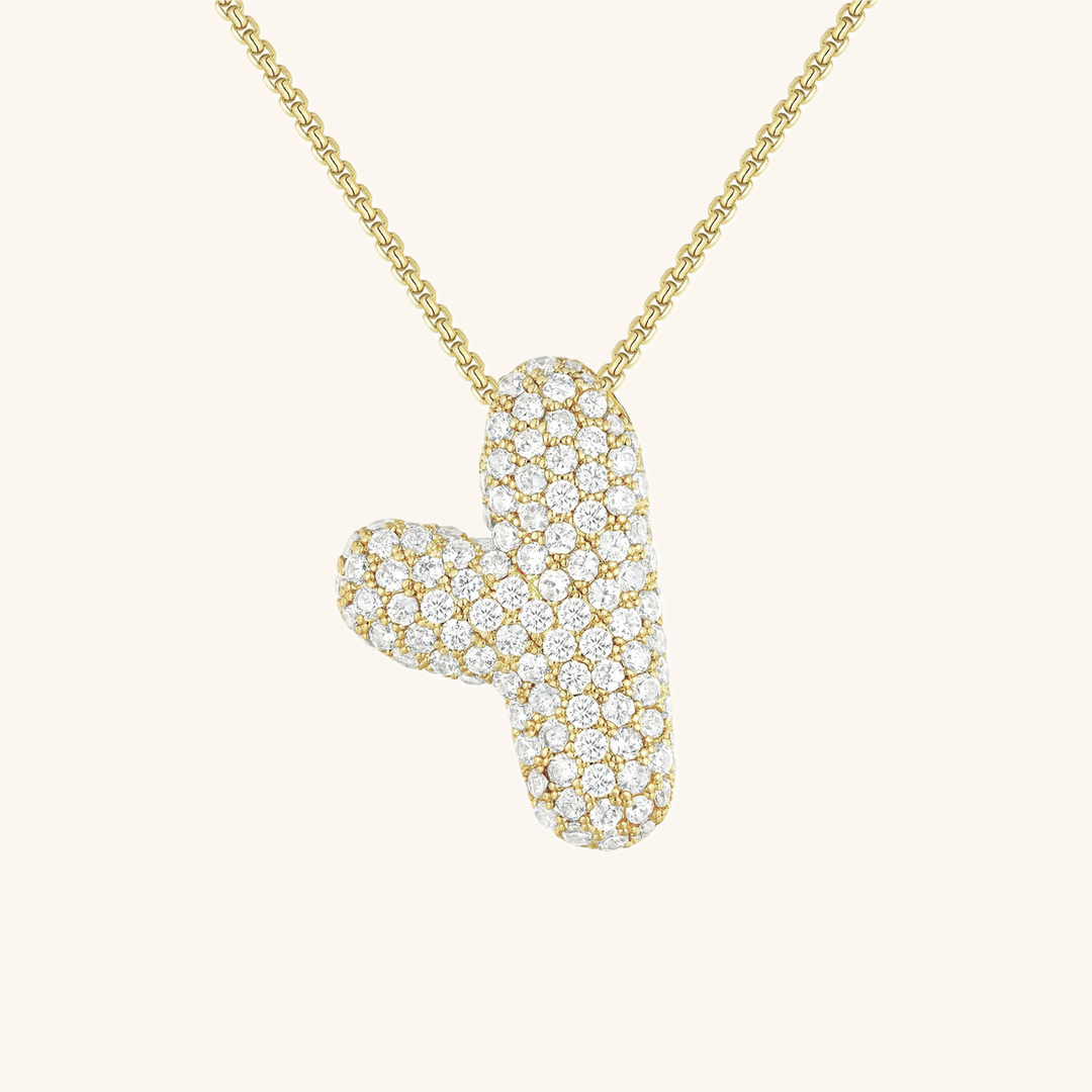 Collana con Iniziali a Bolle di Diamanti