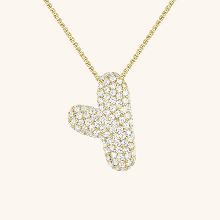 Collana con Iniziali a Bolle di Diamanti