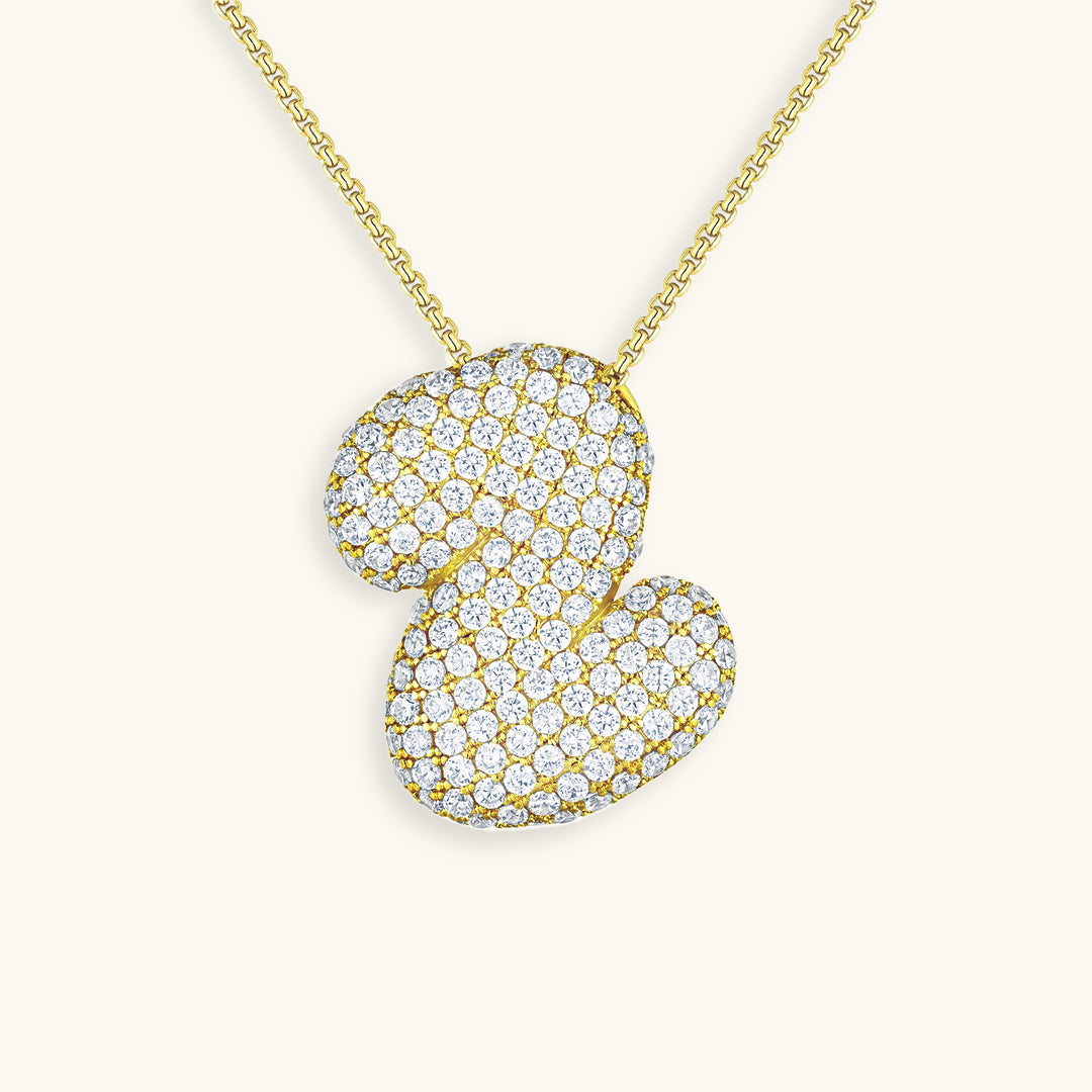 Collana con Iniziali a Bolle di Diamanti