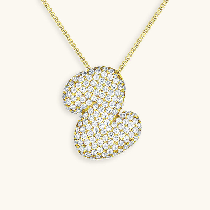 Collana con Iniziali a Bolle di Diamanti