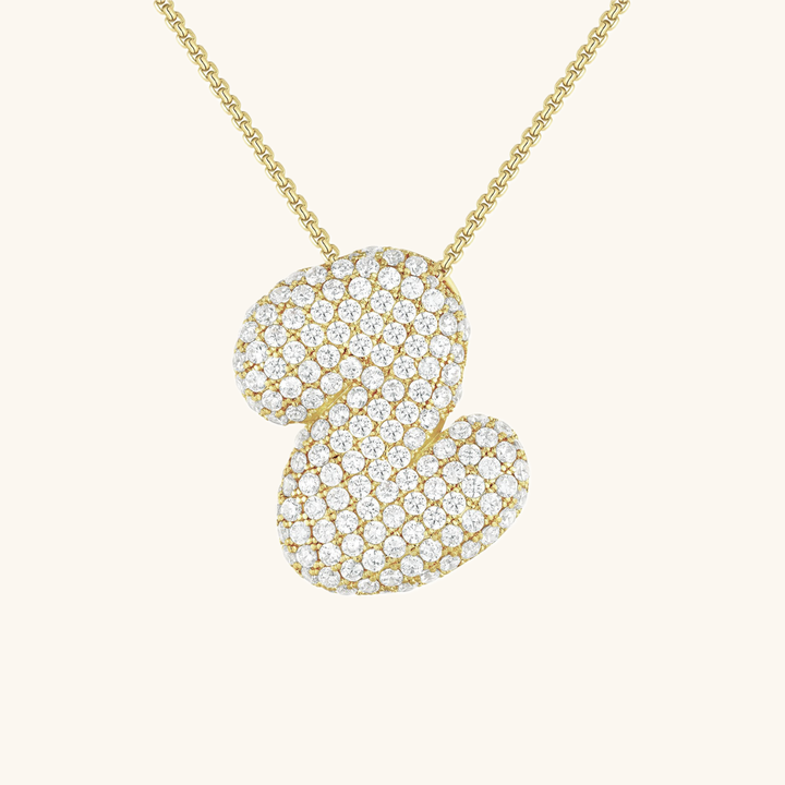 Collana con Iniziali a Bolle di Diamanti
