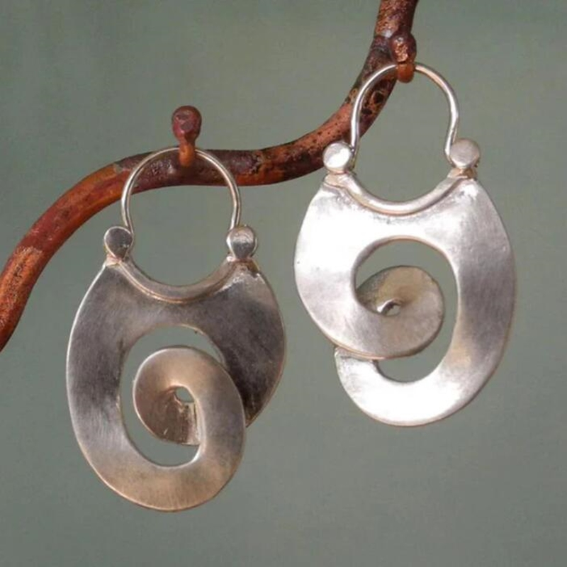 Orecchini Vintage Spirale Argento