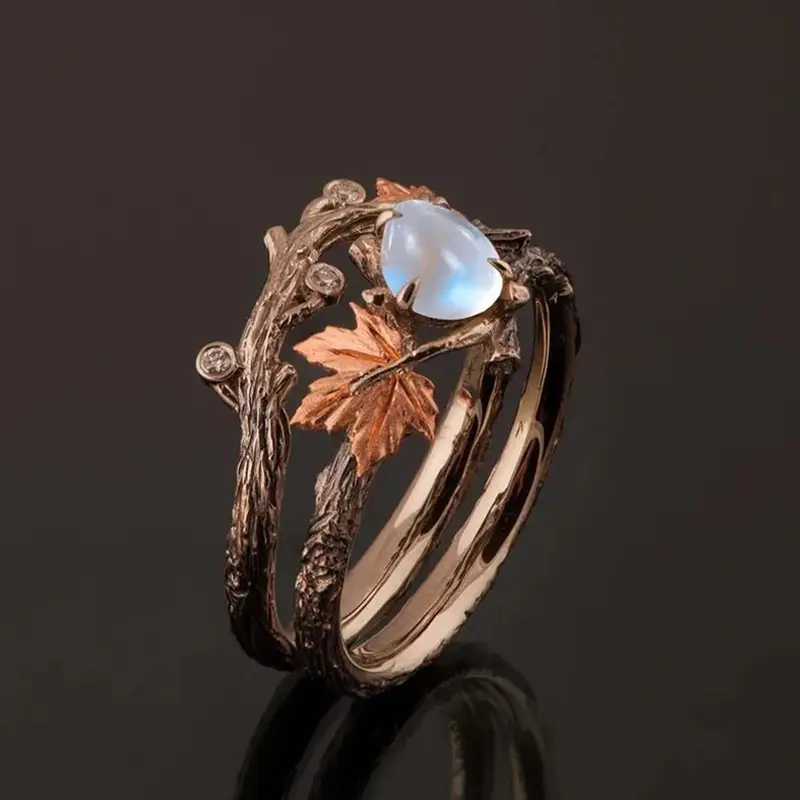 Anello di Pietra di Luna Naturale
