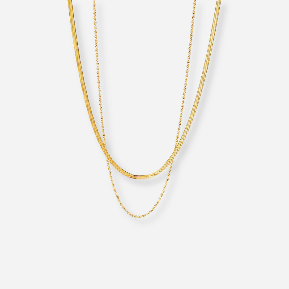Collana a maglie dorate a strati Hailey