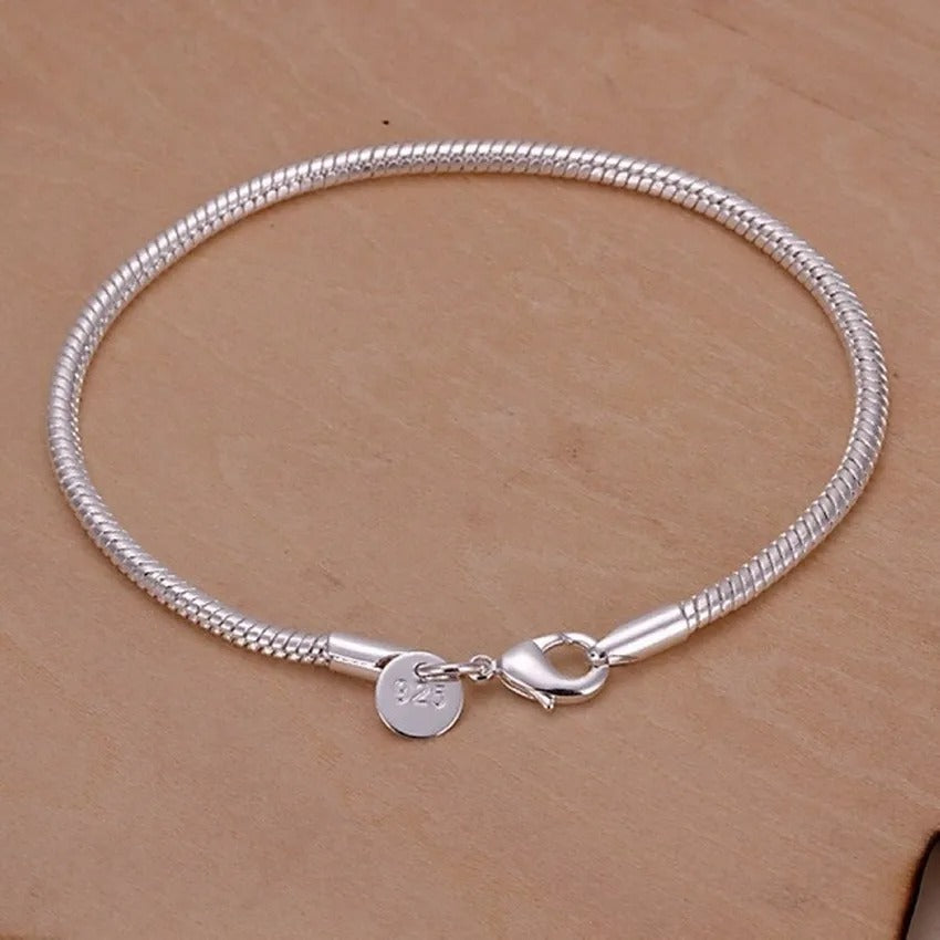 Bracciale semplice in argento 925 con candeliere semplice