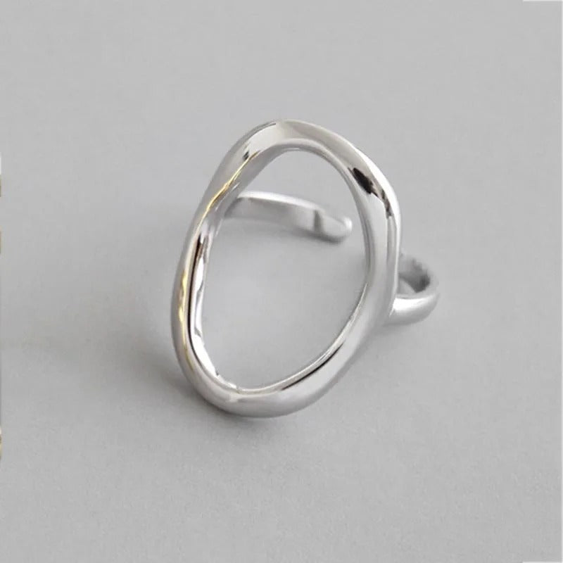 Anello a sfera irregolare regolabile in argento 925