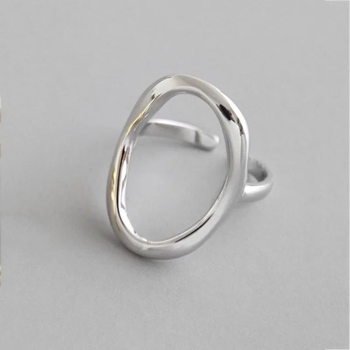 Anello a sfera irregolare regolabile in argento 925