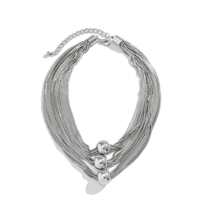 Collana a strati di tendenza con perline