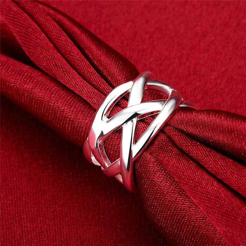 Anello intrecciato in argento 925