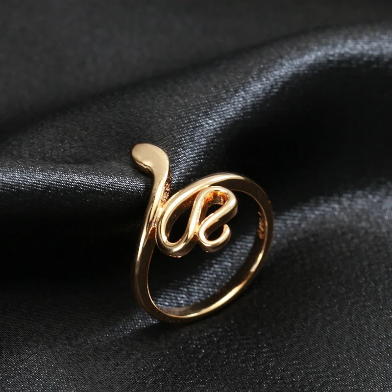 Anello serpente elegante placcato oro rosa 18K