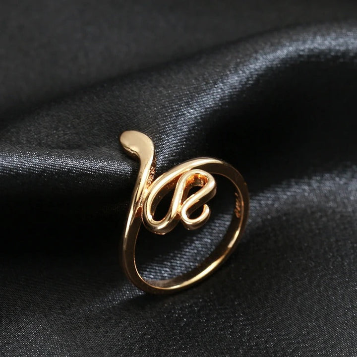 Anello serpente elegante placcato oro rosa 18K