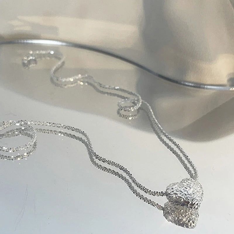 Collana in argento 925 con cuore inciso