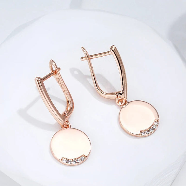 Orecchini pendenti con monete placcati in oro rosa 18 carati