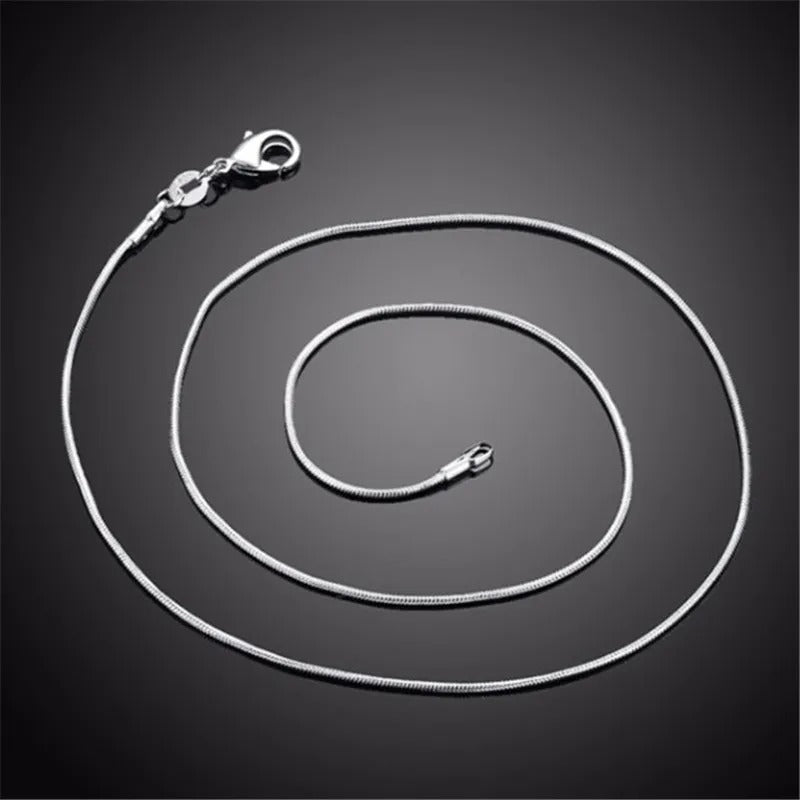Collana con catena a serpente semplice in argento 925