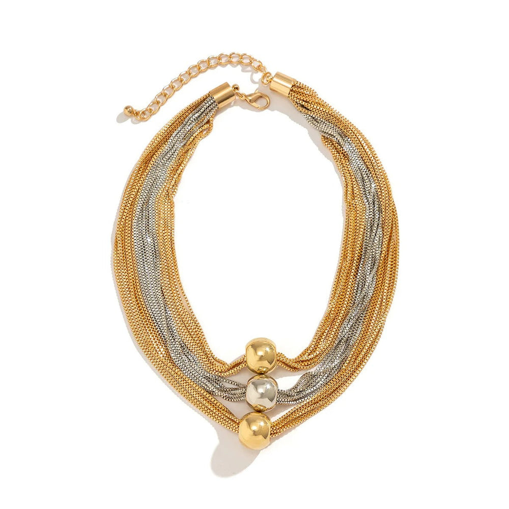 Collana a strati di tendenza con perline