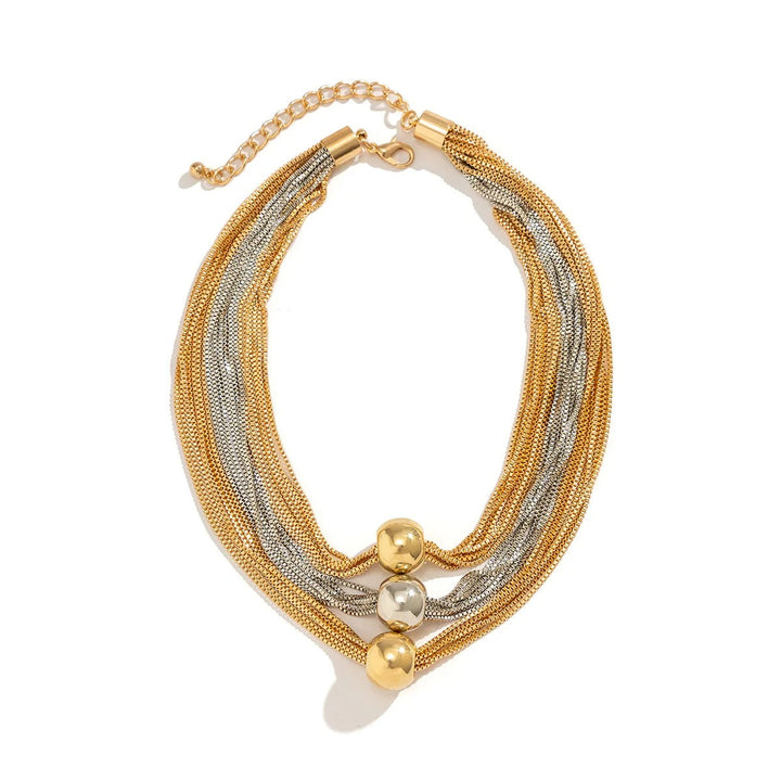 Collana a strati di tendenza con perline