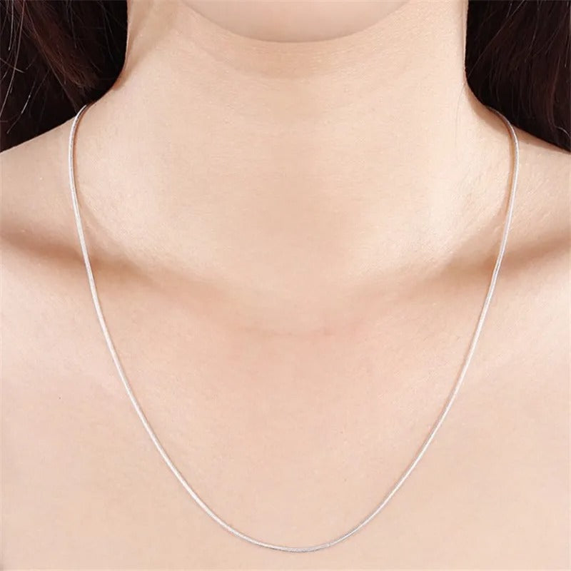 Collana con catena a serpente semplice in argento 925