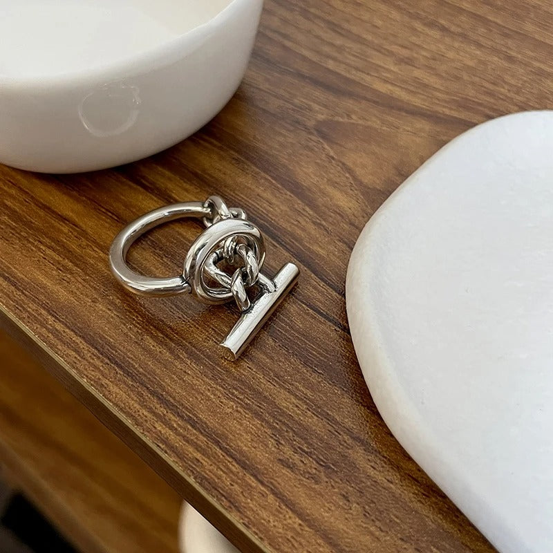 Anello di design regolabile in argento 925