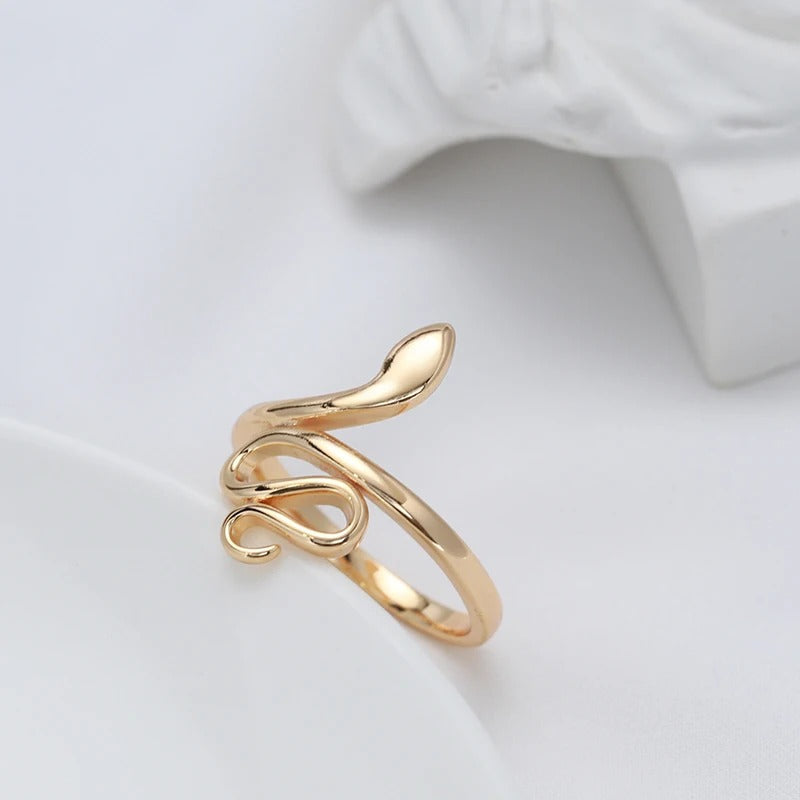 Anello serpente elegante placcato oro rosa 18K