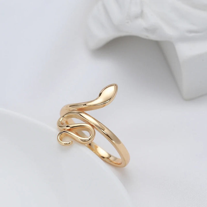 Anello serpente elegante placcato oro rosa 18K