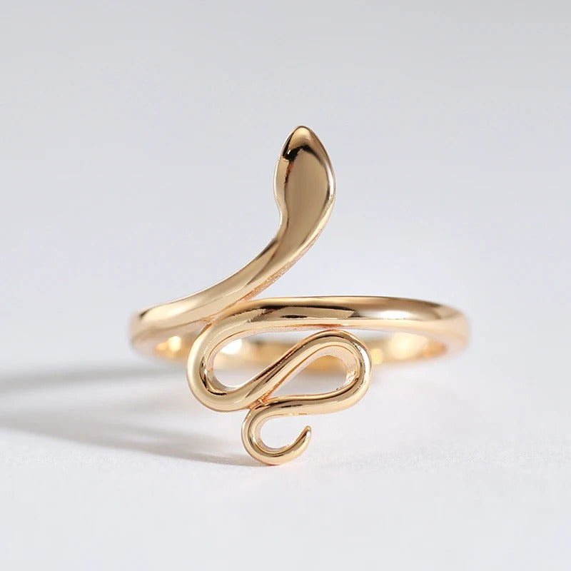 Anello serpente elegante placcato oro rosa 18K
