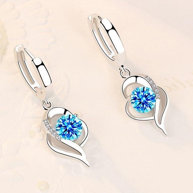 Orecchini floreali in argento sterling 925 e zirconi