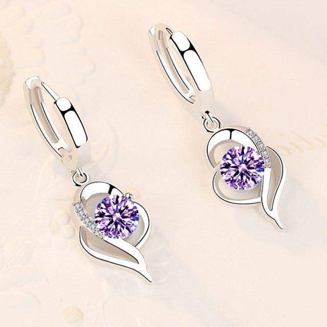 Orecchini floreali in argento sterling 925 e zirconi