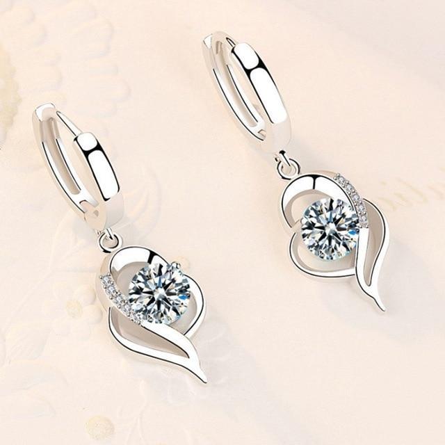 Orecchini floreali in argento sterling 925 e zirconi